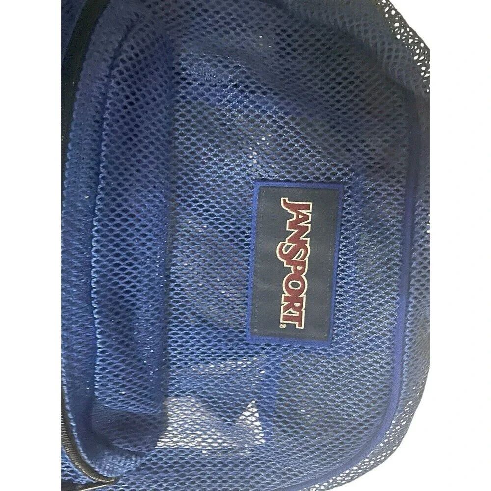 Jansport Mesh Backpack Full Size Book Bag See Through Navy Blue New JS0A2SDG